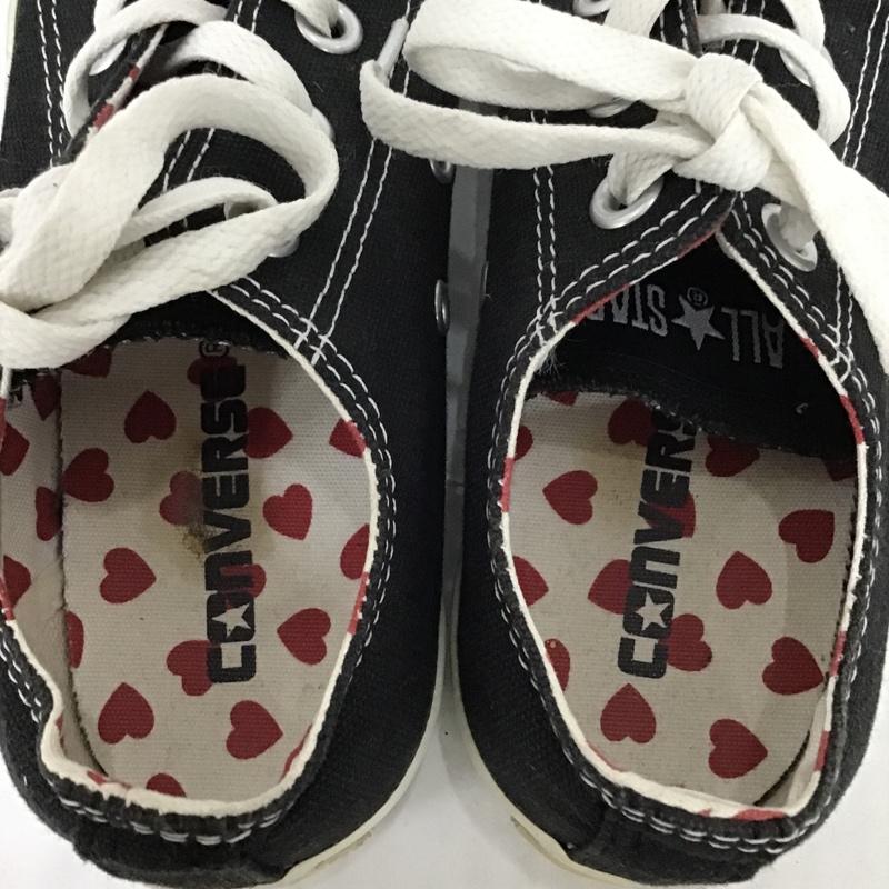 コンバース CONVERSE スニーカー スニーカー 5CJ906 オールスターPLTS フルハーツ OX 22.5cm ハート 22.5cm ロゴ、文字 黒 / ブラック / レディース USED 古着 中古 10093806
