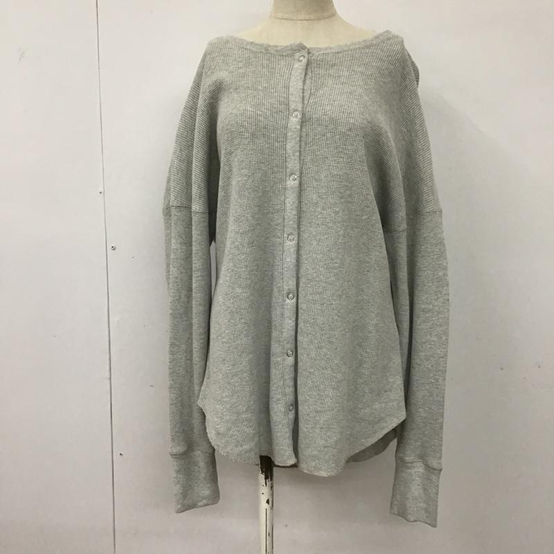 グリーンレーベルリラクシング green label relaxing カットソー 長袖 3627-199-0201 SC ドットボタン ワッフル カーディガン 2WAY 無地 灰 / グレー / レディース USED 古着 中古 10093881