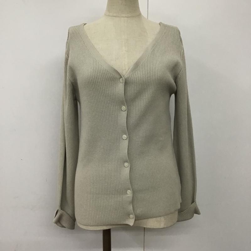ジーナシス JEANASIS カーディガン 長袖 JS062821AD 2WAY リブ 前後着 FREE 無地 グレージュ / グレージュ / レディース USED 古着 中古 10093882