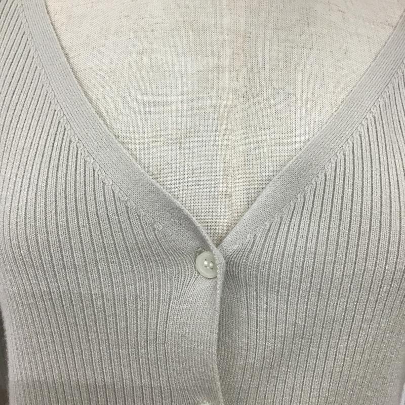 ジーナシス JEANASIS カーディガン 長袖 JS062821AD 2WAY リブ 前後着 FREE 無地 グレージュ / グレージュ / レディース USED 古着 中古 10093882