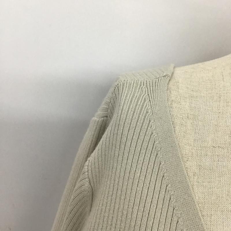 ジーナシス JEANASIS カーディガン 長袖 JS062821AD 2WAY リブ 前後着 FREE 無地 グレージュ / グレージュ / レディース USED 古着 中古 10093882