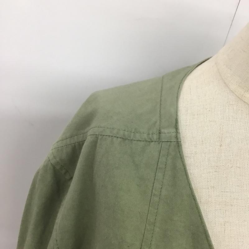 古着 USED ジャケット、上着 ジャケット、ブレザー 12SS-FB09 ノーカラー 2 無地 カーキ / カーキ / レディース USED 古着 中古 10093892