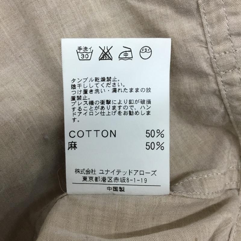 ユナイテッドアローズ UNITED ARROWS シャツ、ブラウス 長袖 1111-163-0328 コットンリネン ミリタリーシャツ M 無地 ベージュ / ベージュ /  メンズ USED 古着 中古 10093969
