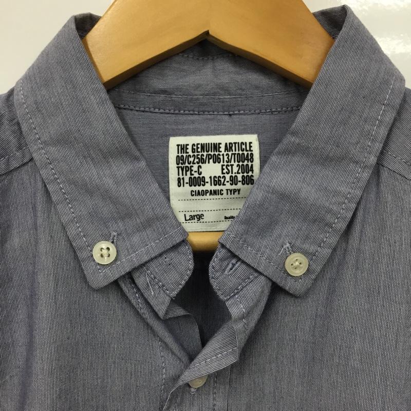 チャオパニックティピー CIAOPANIC TYPY シャツ、ブラウス 長袖 PTS-065 ボタンダウン タグ付き L 無地 紺 / ネイビー / メンズ USED 古着 中古 10093970