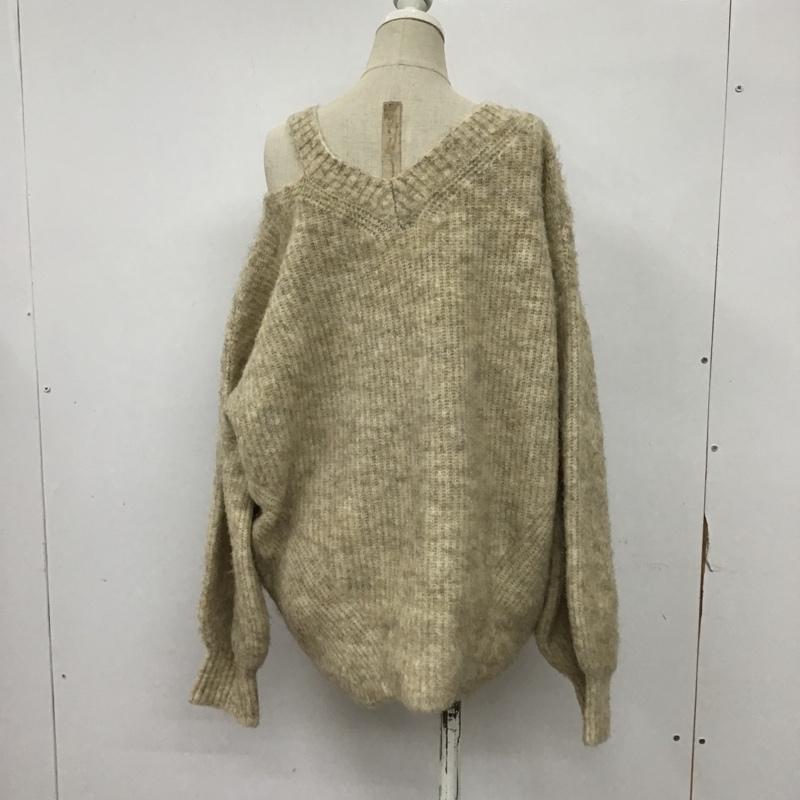 ムルーア MURUA ニット、セーター 長袖 012062601501-01 長袖ニットセーターVネック カットアウト オーバーサイズ FREE 無地 茶 / ブラウン / レディース USED 古着 中古 10093972