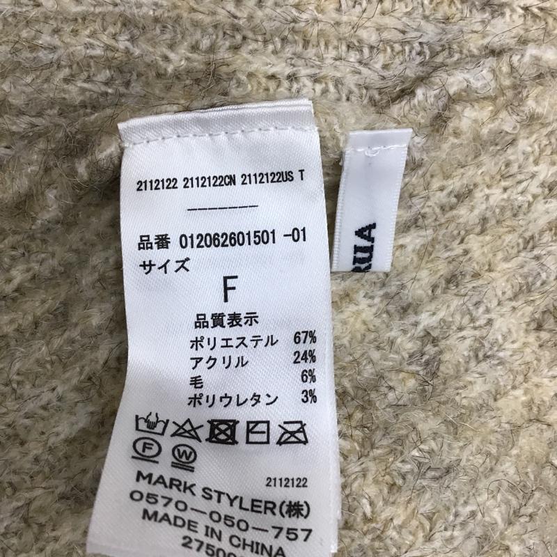 ムルーア MURUA ニット、セーター 長袖 012062601501-01 長袖ニットセーターVネック カットアウト オーバーサイズ FREE 無地 茶 / ブラウン / レディース USED 古着 中古 10093972
