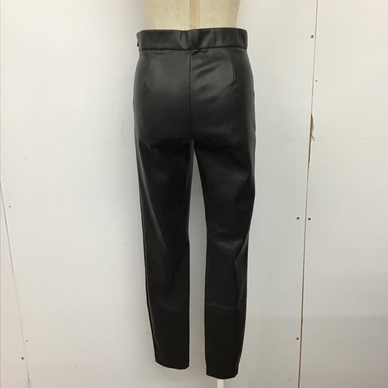 ザラ ZARA ボトムス ボトムス フェイクレザーパンツ ストレッチ スキニーパンツ 裾ジップパンツ S 無地 黒 / ブラック / レディース USED 古着 中古 10093979
