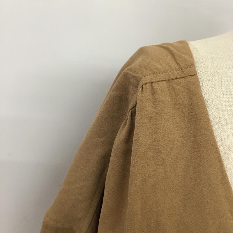 グローバルワーク GLOBAL WORK ワンピース ロングスカート GW717503TS ノーカラー シャツワンピース L 無地 キャメル / キャメル / レディース USED 古着 中古 10093998
