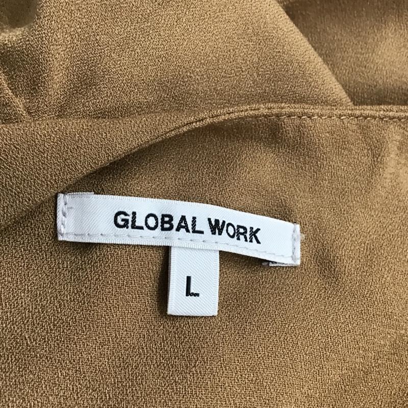 グローバルワーク GLOBAL WORK ワンピース ロングスカート GW717503TS ノーカラー シャツワンピース L 無地 キャメル / キャメル / レディース USED 古着 中古 10093998