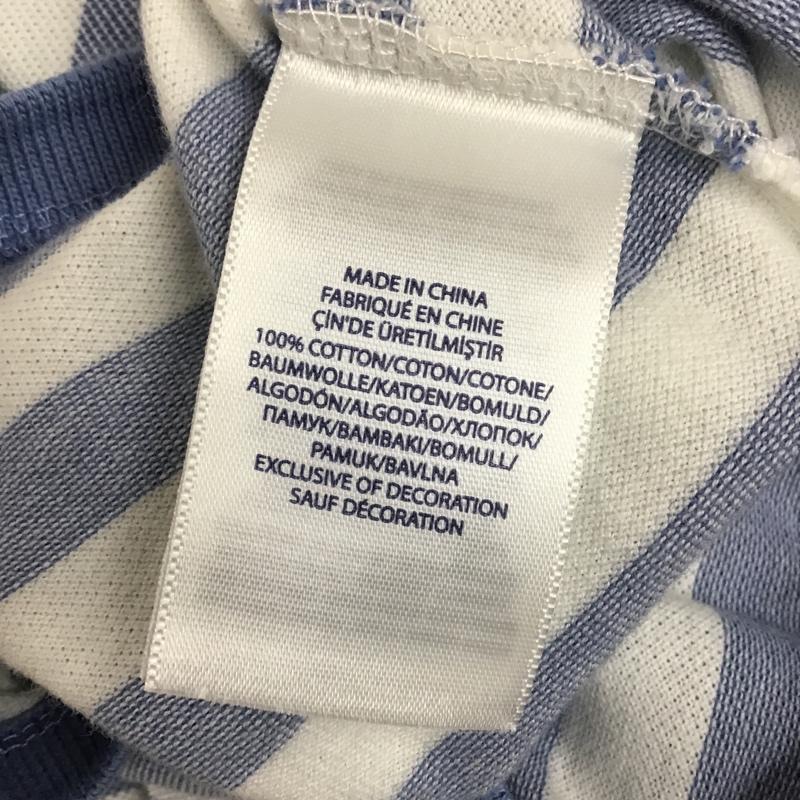 ラルフローレン RALPHLAUREN ワンピース ロングスカート ボーダーロングワンピース ノースリーブワンピース フレアワンピース XL ボーダー柄 白 / ホワイト / X 水色 / ライトブルー / レディース USED 古着 中古 10094015