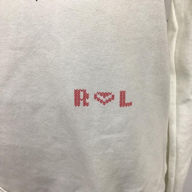 ポロバイラルフローレン Polo by RALPH LAUREN トレーナー 長袖 スウェット プリントトレーナー リブ M プリント 白 / ホワイト / レディース USED 古着 中古 10094018