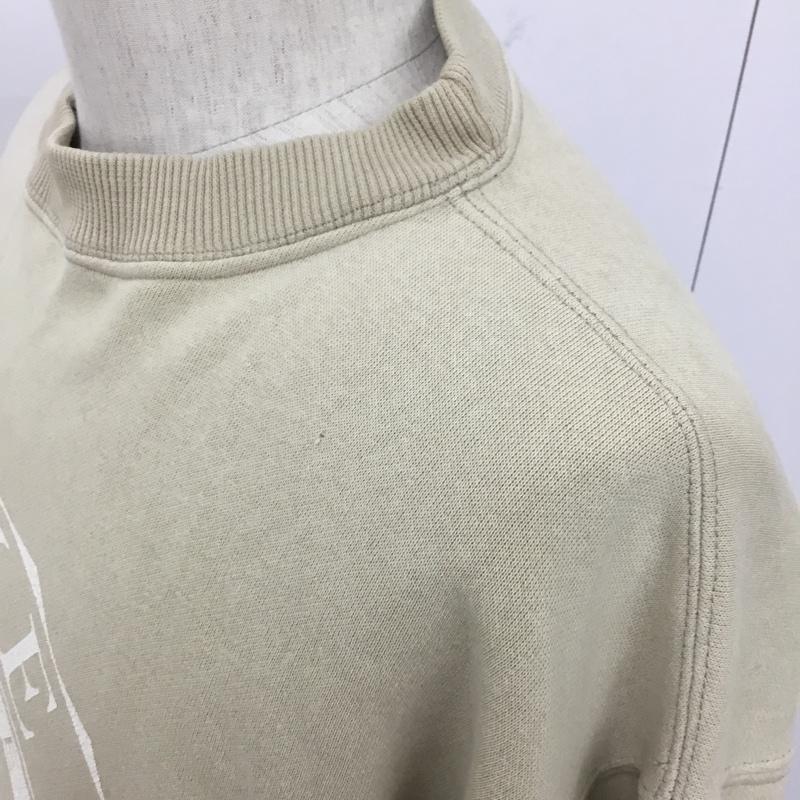 ナイキ NIKE トレーナー 長袖 スウェット 長袖カットソー スポーツウェア M ロゴ、文字 X プリント ベージュ / ベージュ / メンズ USED 古着 中古 10094041
