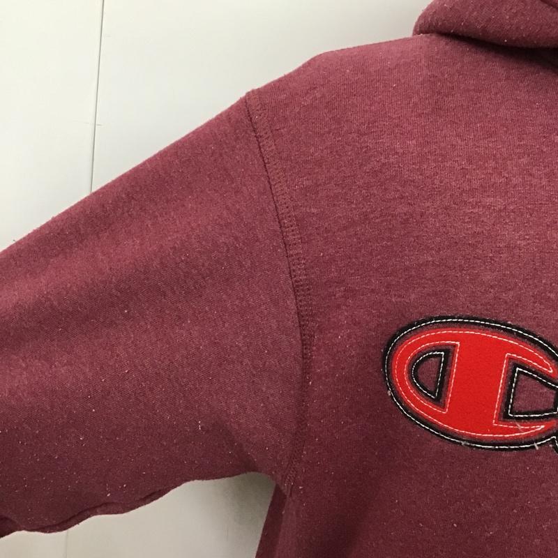 チャンピオン Champion パーカー 長袖 フード付きパーカー 長袖スウェット M ロゴ、文字 えんじ / ワインレッド / メンズ USED 古着 中古 10094044