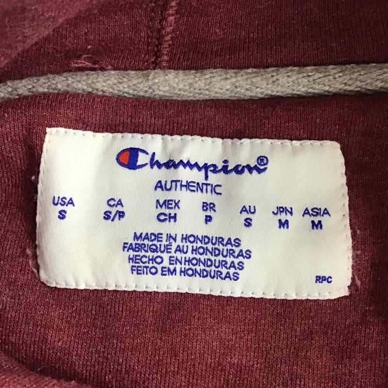 チャンピオン Champion パーカー 長袖 フード付きパーカー 長袖スウェット M ロゴ、文字 えんじ / ワインレッド / メンズ USED 古着 中古 10094044