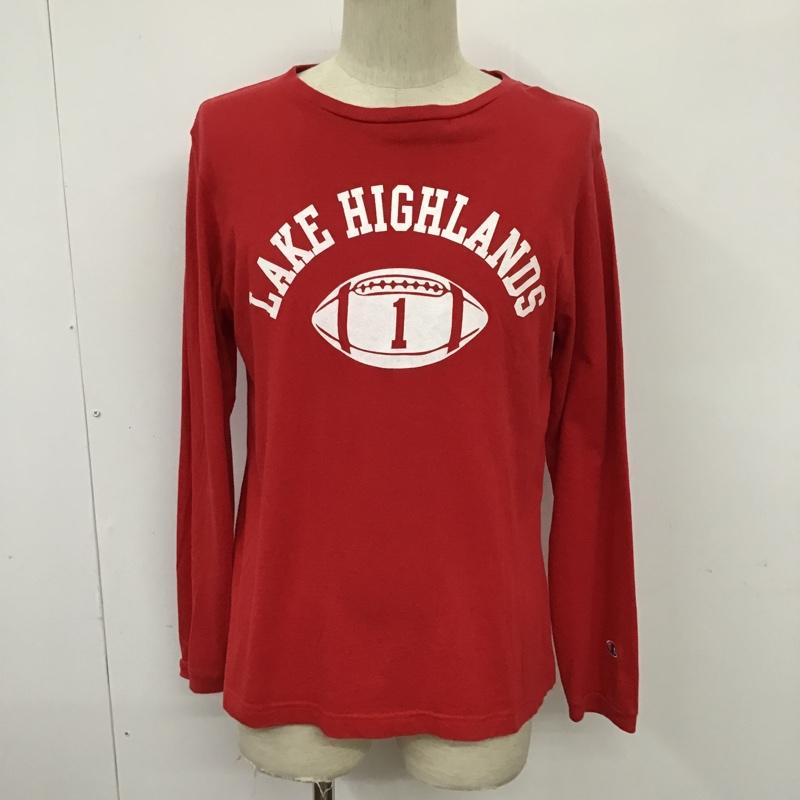 チャンピオン Champion カットソー 長袖 C8-W426R 長袖カットソー プリントTシャツ M ロゴ、文字 赤 / レッド / メンズ USED 古着 中古 10094046