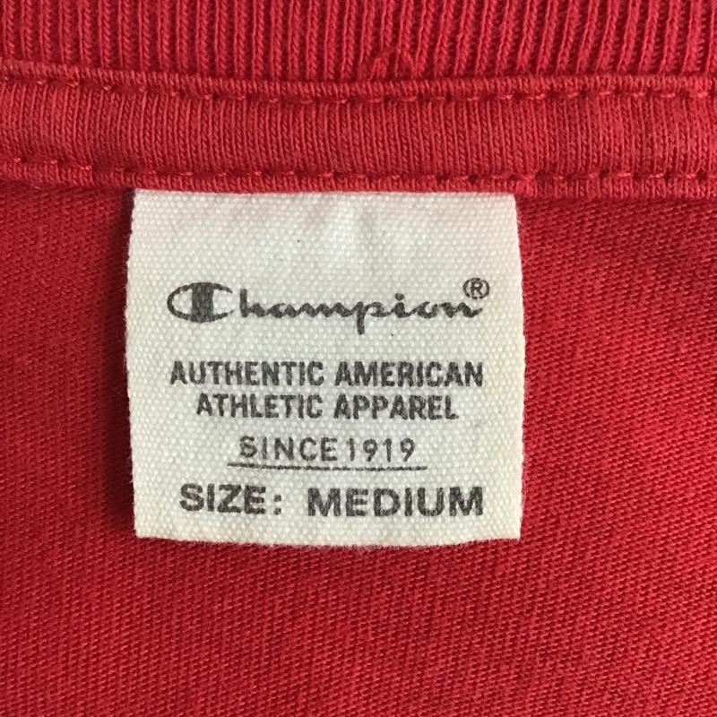 チャンピオン Champion カットソー 長袖 C8-W426R 長袖カットソー プリントTシャツ M ロゴ、文字 赤 / レッド / メンズ USED 古着 中古 10094046