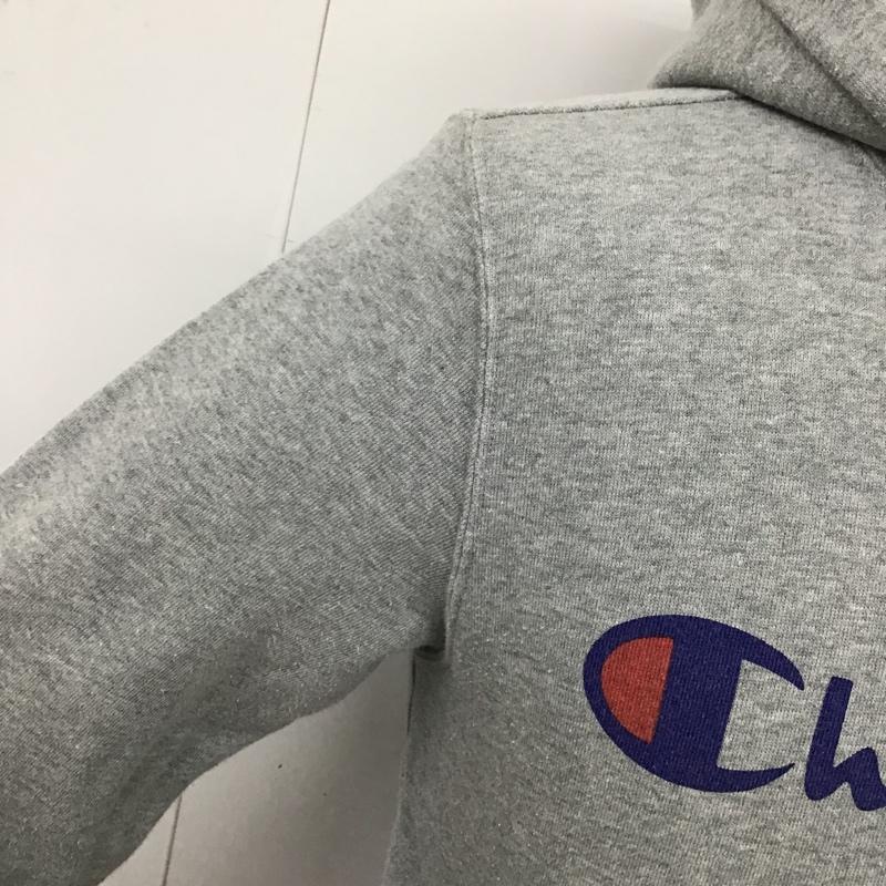 チャンピオン Champion パーカー 長袖 C3-L122 ベーシックプルオーバースウェットパーカー プルパーカー M ロゴ、文字 X プリント 灰 / グレー / メンズ USED 古着 中古 10094047