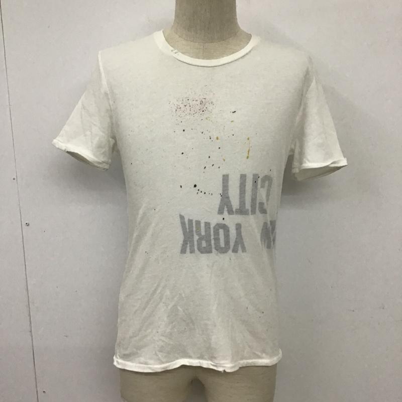 古着 USED Tシャツ 半袖 プリントTシャツ 半袖カットソー ダメージ加工 1 プリント 白 / ホワイト / メンズ USED 古着 中古 10094050