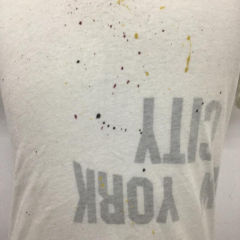 古着 USED Tシャツ 半袖 プリントTシャツ 半袖カットソー ダメージ加工 1 プリント 白 / ホワイト / メンズ USED 古着 中古 10094050