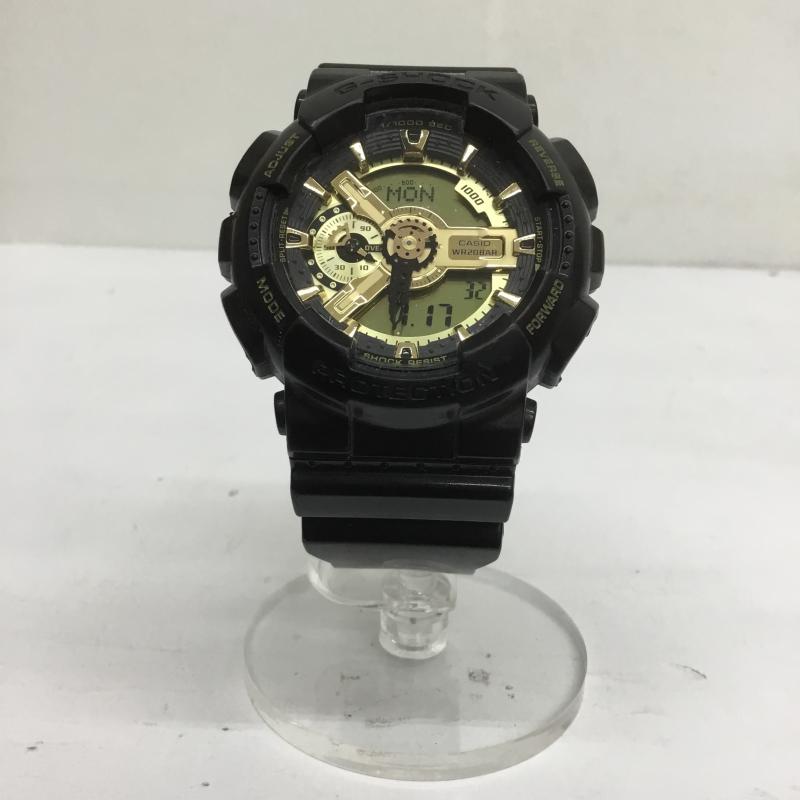 ジーショック G-SHOCK 腕時計 アナログ(クォーツ式) GA-110BR アナデジ 黒 / ブラック / X 金 / ゴールド / メンズ USED 古着 中古 10094057