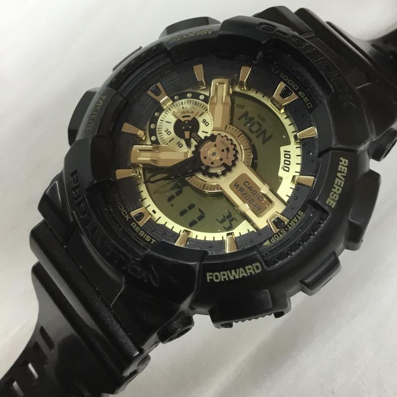 ジーショック G-SHOCK 腕時計 アナログ(クォーツ式) GA-110BR アナデジ 黒 / ブラック / X 金 / ゴールド / メンズ USED 古着 中古 10094057