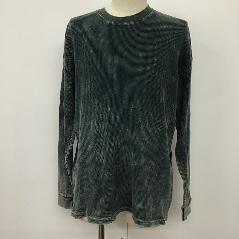 テンダーロイン TENDERLOIN カットソー 長袖 サーマル ワッフル バックプリント L ロゴ、文字 緑 / グリーン / メンズ USED 古着 中古 10094118