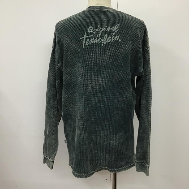 テンダーロイン TENDERLOIN カットソー 長袖 サーマル ワッフル バックプリント L ロゴ、文字 緑 / グリーン / メンズ USED 古着 中古 10094118