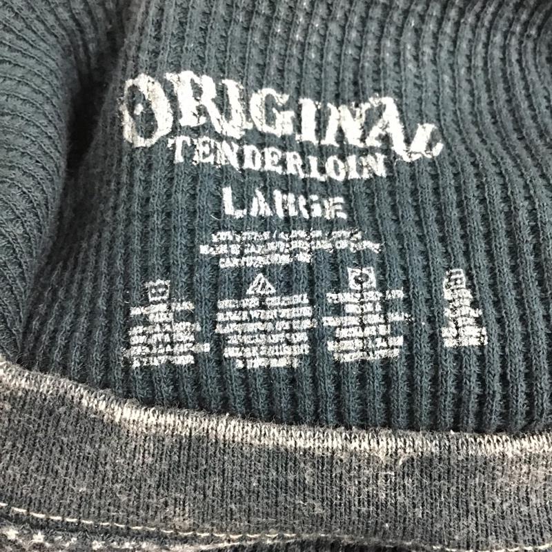 テンダーロイン TENDERLOIN カットソー 長袖 サーマル ワッフル バックプリント L ロゴ、文字 緑 / グリーン / メンズ USED 古着 中古 10094118