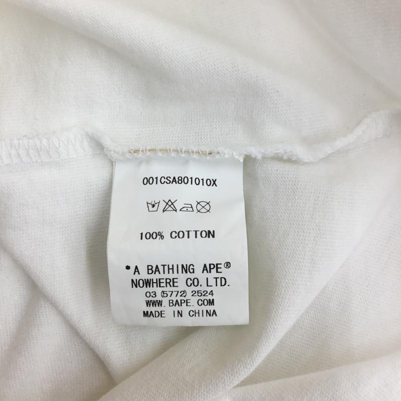 アベイシングエイプ A BATHING APE Tシャツ 半袖 ポケット カモ S カモフラージュ柄・迷彩 白 / ホワイト /  メンズ USED 古着 中古 10094153