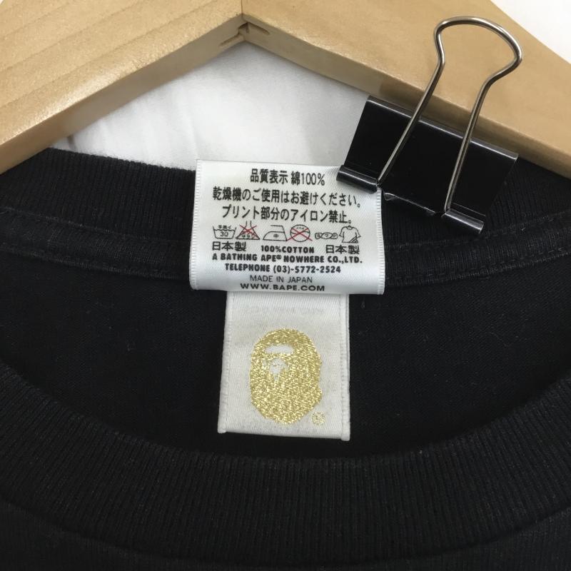 アベイシングエイプ A BATHING APE Tシャツ 半袖 S ロゴ、文字 X キャラクター 黒 / ブラック /  メンズ USED 古着 中古 10094159