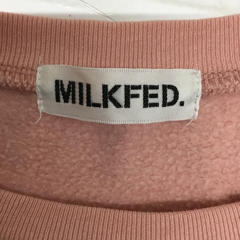 ミルクフェド MILKFED. トレーナー 長袖 03174208 スウェット トレーナー 長袖カットソー FREE ロゴ、文字 桃 / ピンク / レディース USED 古着 中古 10094177