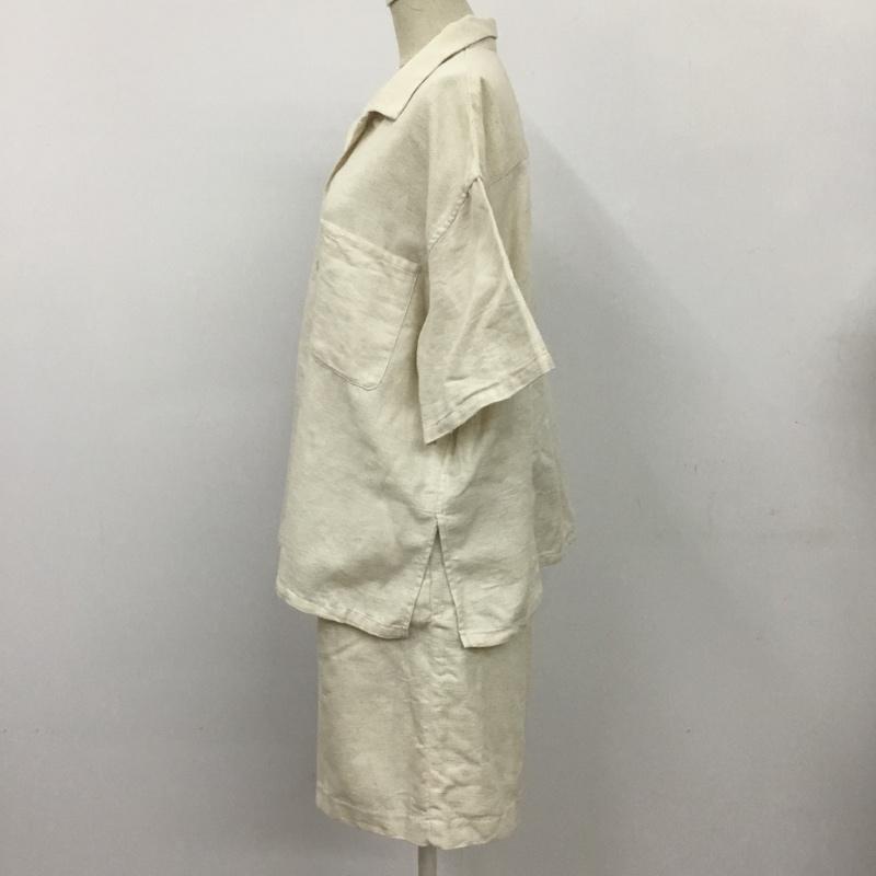 ローリーズファーム LOWRYS FARM セットアップ セットアップ LF622120TK 半袖シャツ ハーフパンツ ショートパンツ FREE 無地 アイボリー / アイボリー / レディース USED 古着 中古 10094180