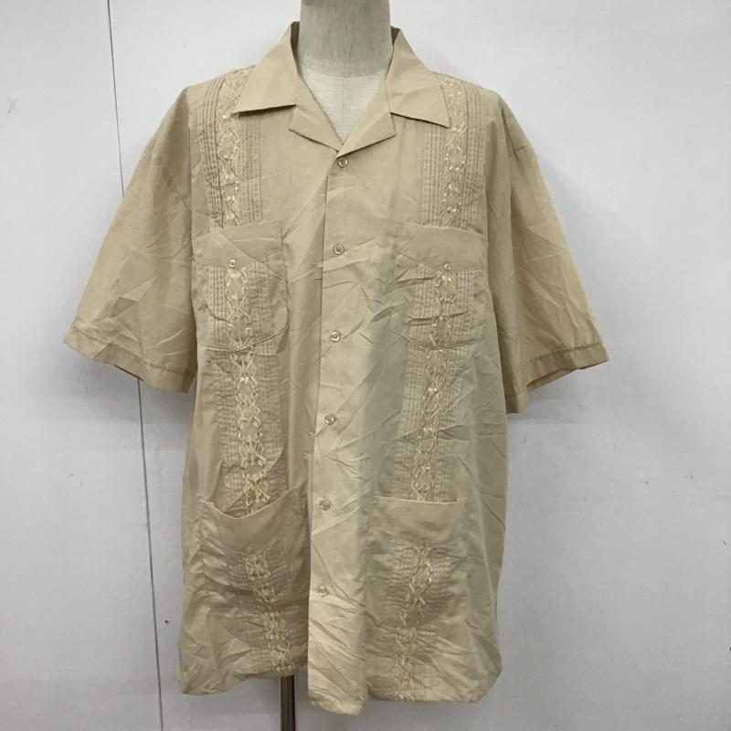 古着 USED シャツ、ブラウス 半袖 半袖シャツ 半袖カットソー 古着 ヴィンテージシャツ XL 無地 X 刺繍 ベージュ / ベージュ / メンズ USED 古着 中古 10094186