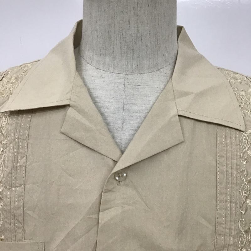 古着 USED シャツ、ブラウス 半袖 半袖シャツ 半袖カットソー 古着 ヴィンテージシャツ XL 無地 X 刺繍 ベージュ / ベージュ / メンズ USED 古着 中古 10094186