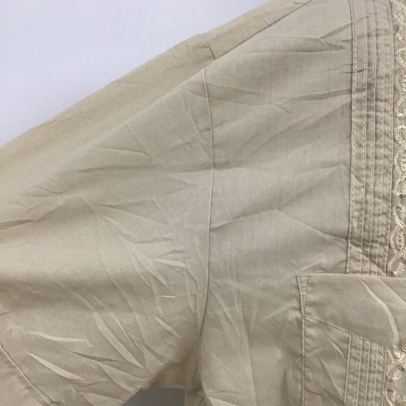 古着 USED シャツ、ブラウス 半袖 半袖シャツ 半袖カットソー 古着 ヴィンテージシャツ XL 無地 X 刺繍 ベージュ / ベージュ / メンズ USED 古着 中古 10094186