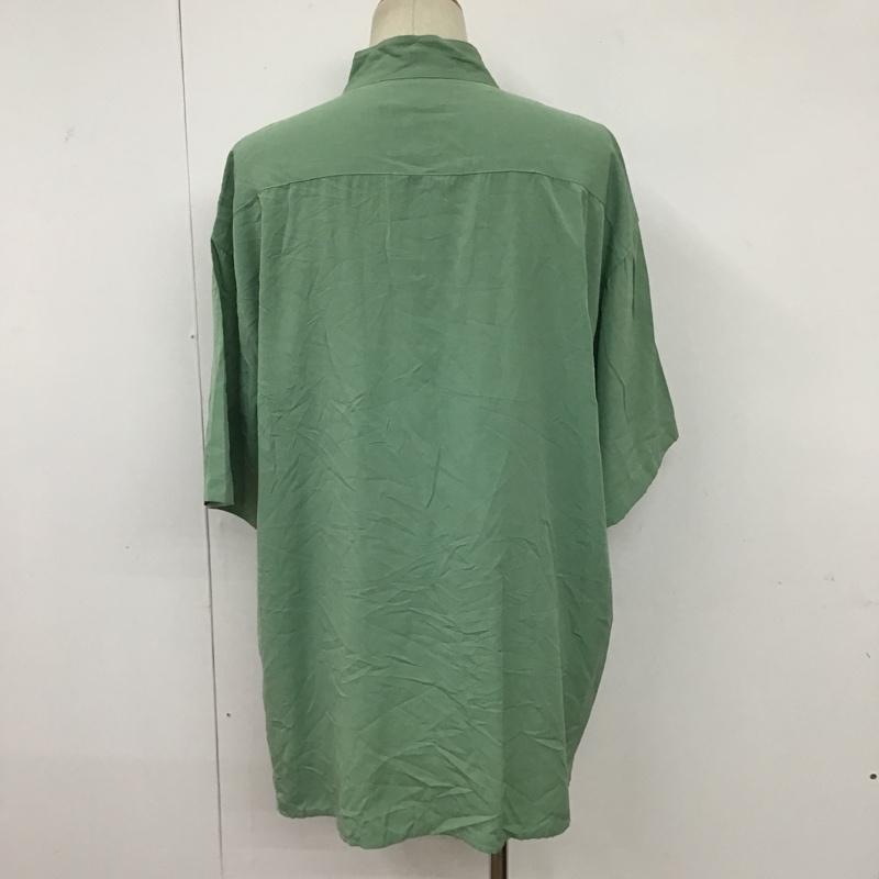 古着 USED シャツ、ブラウス 半袖 ヴィンテージシャツ ノーカラーシャツ 半袖シャツ 半袖カットソー XL 総柄 緑 / グリーン / X 灰 / グレー / メンズ USED 古着 中古 10094197