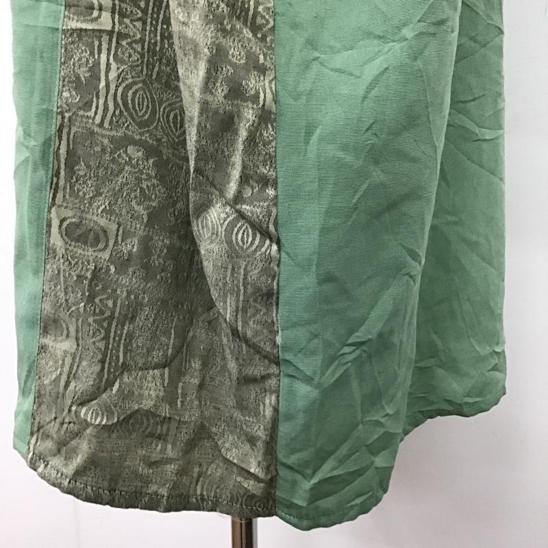 古着 USED シャツ、ブラウス 半袖 ヴィンテージシャツ ノーカラーシャツ 半袖シャツ 半袖カットソー XL 総柄 緑 / グリーン / X 灰 / グレー / メンズ USED 古着 中古 10094197