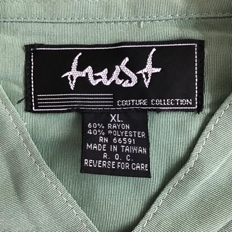 古着 USED シャツ、ブラウス 半袖 ヴィンテージシャツ ノーカラーシャツ 半袖シャツ 半袖カットソー XL 総柄 緑 / グリーン / X 灰 / グレー / メンズ USED 古着 中古 10094197