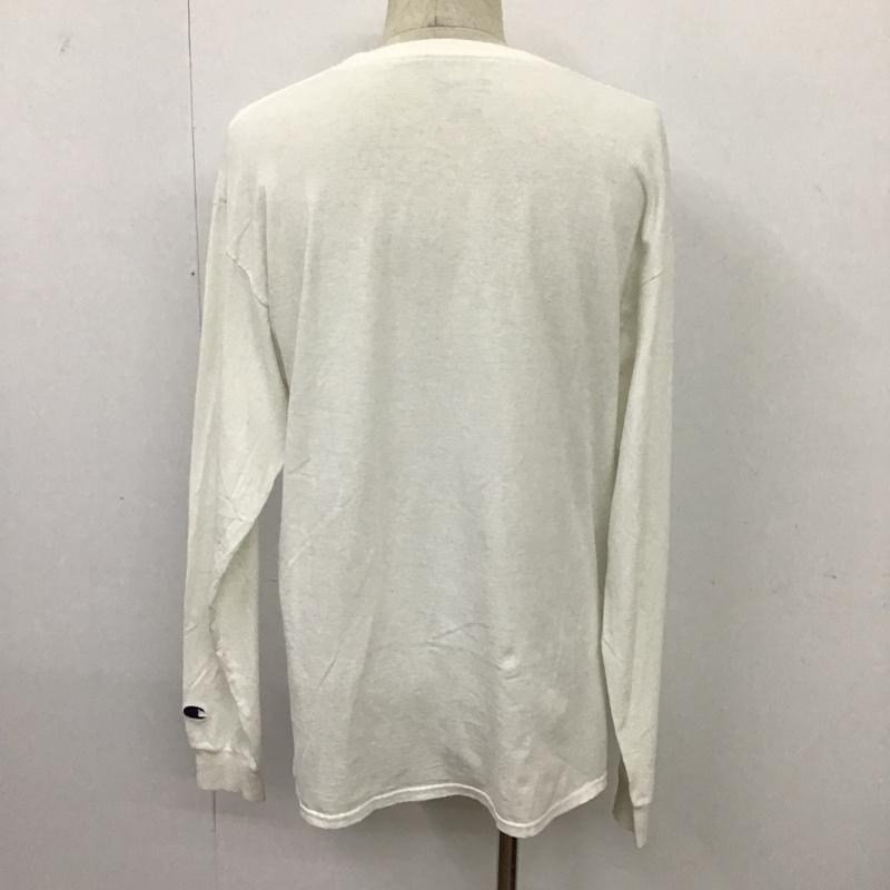 チャンピオン Champion カットソー 長袖 長袖カットソー クルーネックカットソー L 無地 白 / ホワイト / メンズ USED 古着 中古 10094233