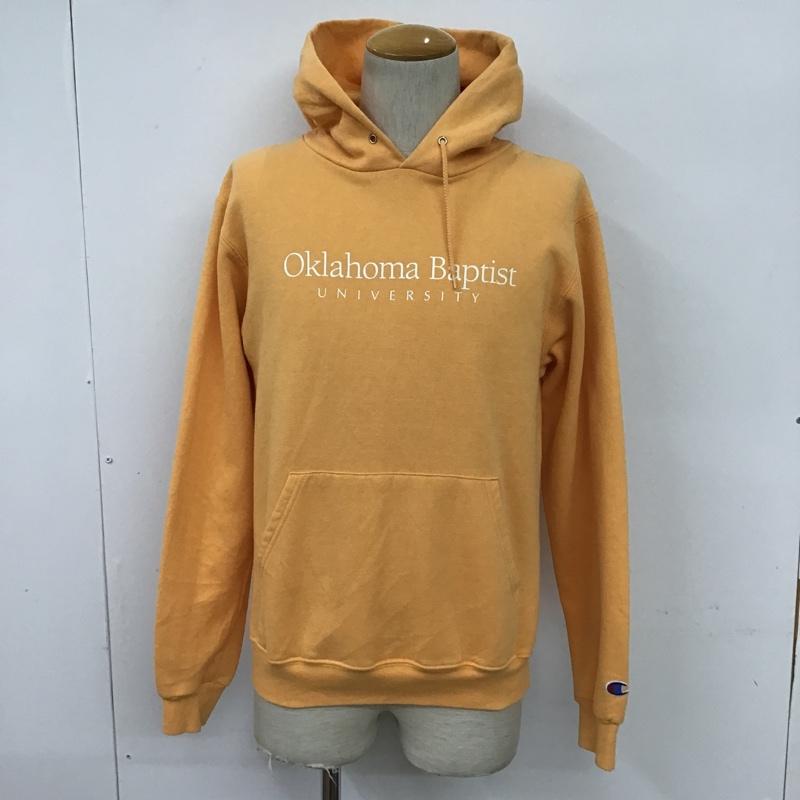 チャンピオン Champion パーカー 長袖 フード付きパーカー 長袖スウェット ジャージ S ロゴ、文字 橙 / オレンジ / メンズ USED 古着 中古 10094246