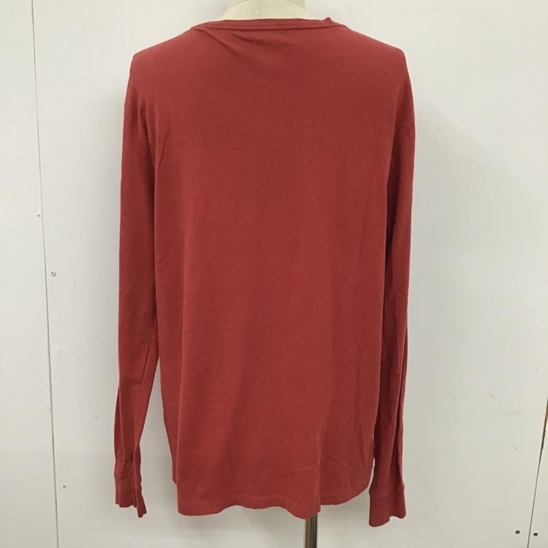 ポロラルフローレン POLO RALPH LAUREN Tシャツ 半袖 長袖カットソー Vネックカットソー M 無地 X ワンポイント 赤 / レッド / メンズ USED 古着 中古 10094267
