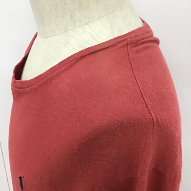 ポロラルフローレン POLO RALPH LAUREN Tシャツ 半袖 長袖カットソー Vネックカットソー M 無地 X ワンポイント 赤 / レッド / メンズ USED 古着 中古 10094267