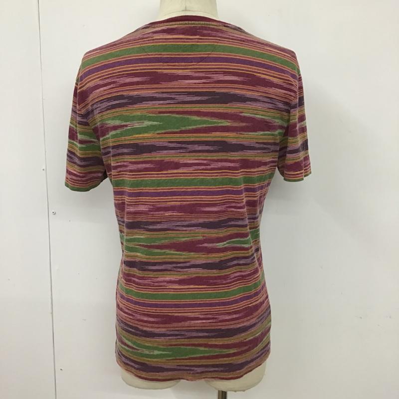 ポロバイラルフローレン Polo by RALPH LAUREN Tシャツ 半袖 半袖カットソー ボーダー 半袖Tシャツ プリントTシャツ M 総柄 X ボーダー柄 マルチカラー / マルチカラー / メンズ USED 古着 中古 10094293