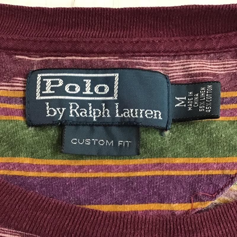 ポロバイラルフローレン Polo by RALPH LAUREN Tシャツ 半袖 半袖カットソー ボーダー 半袖Tシャツ プリントTシャツ M 総柄 X ボーダー柄 マルチカラー / マルチカラー / メンズ USED 古着 中古 10094293