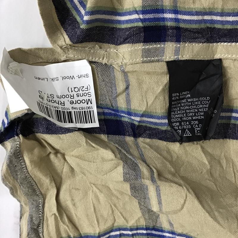 ノーティカ NAUTICA シャツ、ブラウス 半袖 胸ポケット XXL チェック ベージュ / ベージュ / X 白 / ホワイト / X 紺 / ネイビー / X 緑 / グリーン /  メンズ USED 古着 中古 10094349