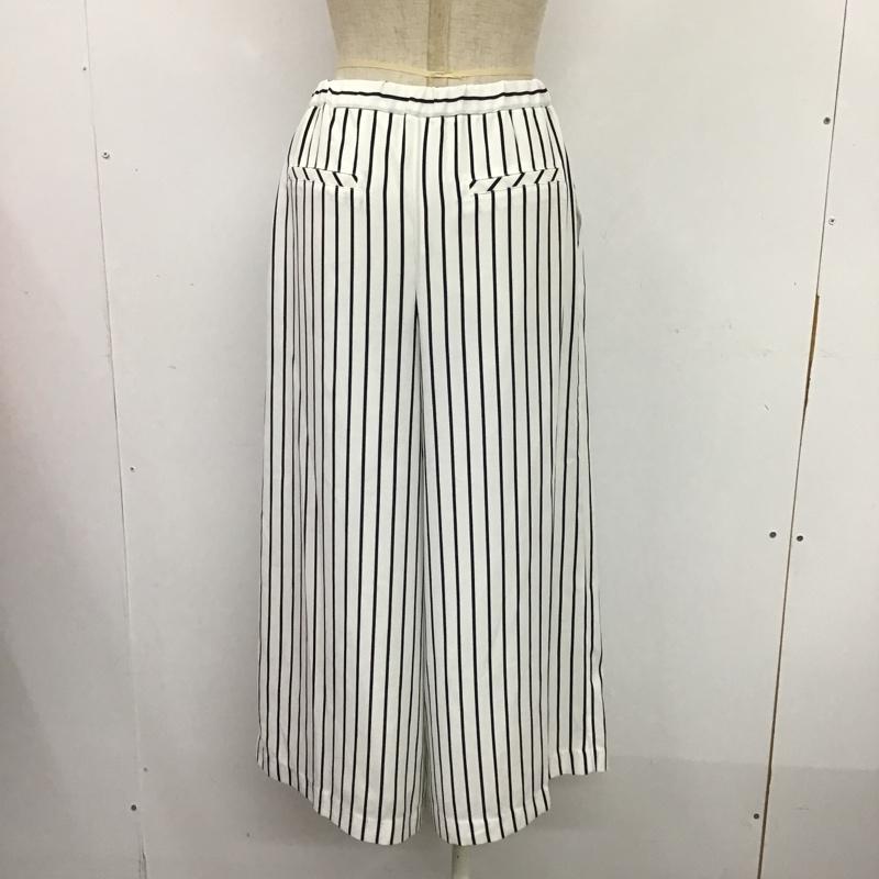 アズールバイマウジー AZUL BY MOUSSY ボトムス ボトムス 2509SB30-0190 ガウチョパンツ M ストライプ 白 / ホワイト / X 黒 / ブラック / レディース USED 古着 中古 10094383