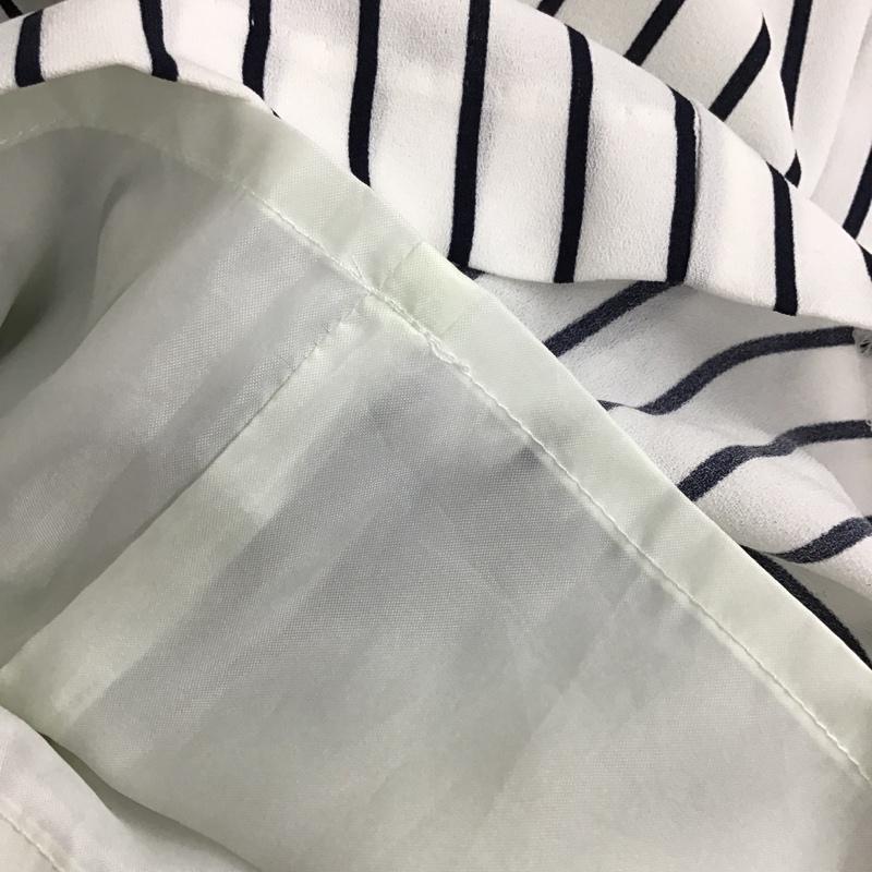 アズールバイマウジー AZUL BY MOUSSY ボトムス ボトムス 2509SB30-0190 ガウチョパンツ M ストライプ 白 / ホワイト / X 黒 / ブラック / レディース USED 古着 中古 10094383