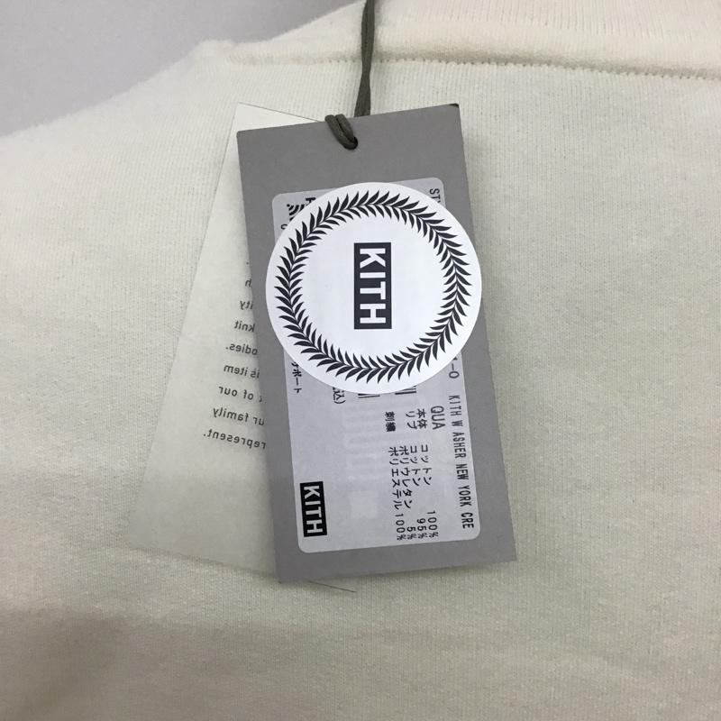 キス KITH トレーナー 長袖 23-070-061-0005-1-0 スウェット 裏起毛 タグ付き L ロゴ、文字 アイボリー / アイボリー / メンズ USED 古着 中古 10094450