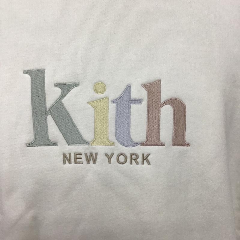 キス KITH トレーナー 長袖 23-070-061-0005-1-0 スウェット 裏起毛 タグ付き L ロゴ、文字 アイボリー / アイボリー / メンズ USED 古着 中古 10094450