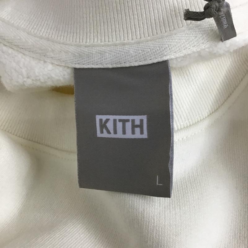 キス KITH トレーナー 長袖 23-070-061-0005-1-0 スウェット 裏起毛 タグ付き L ロゴ、文字 アイボリー / アイボリー / メンズ USED 古着 中古 10094450